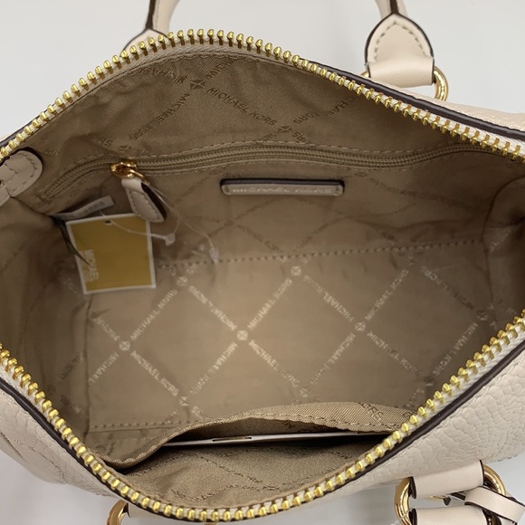 Michael Kors Carine Extra-Small Pebbled Leather Satchel Crossbody  Light Cream - Picture 11 of 16